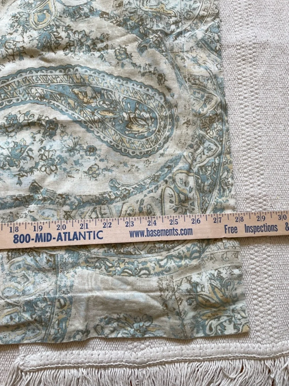 Pottery Barn Paisley Linen Cotton King Duvet And Euro Shams Blue Fresco